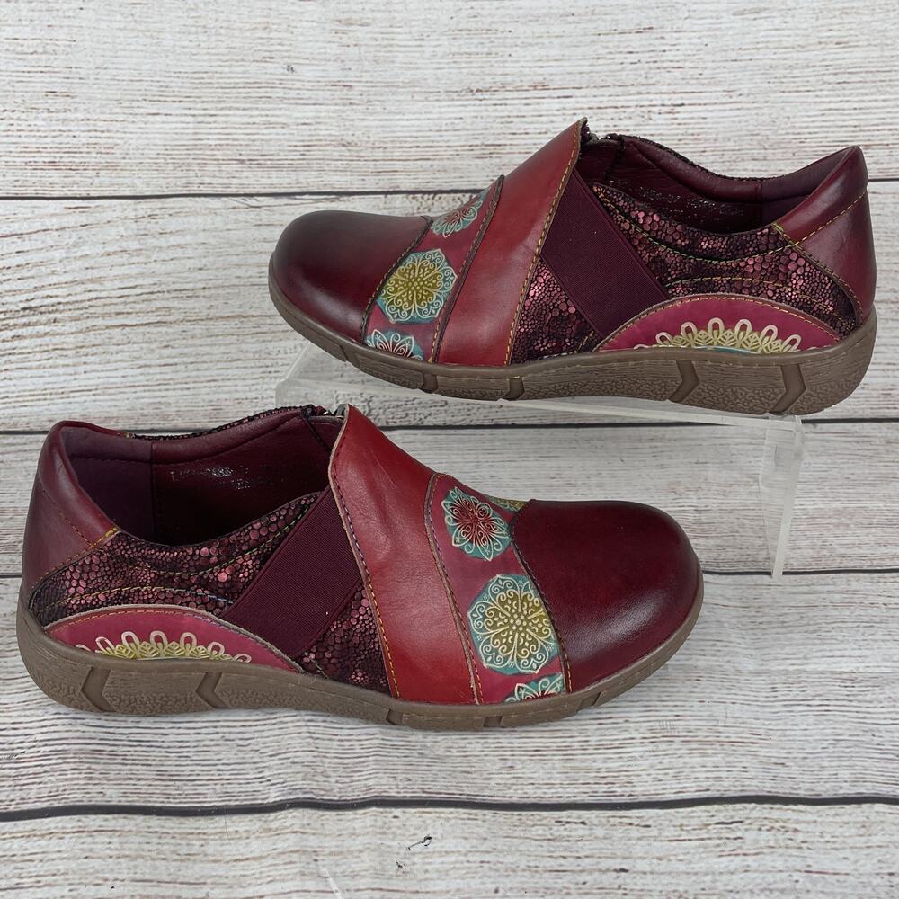 L'Artiste by Spring Step Lata Womens EU 37 US 6.5-7 Slip On Shoes Cabernet Mult